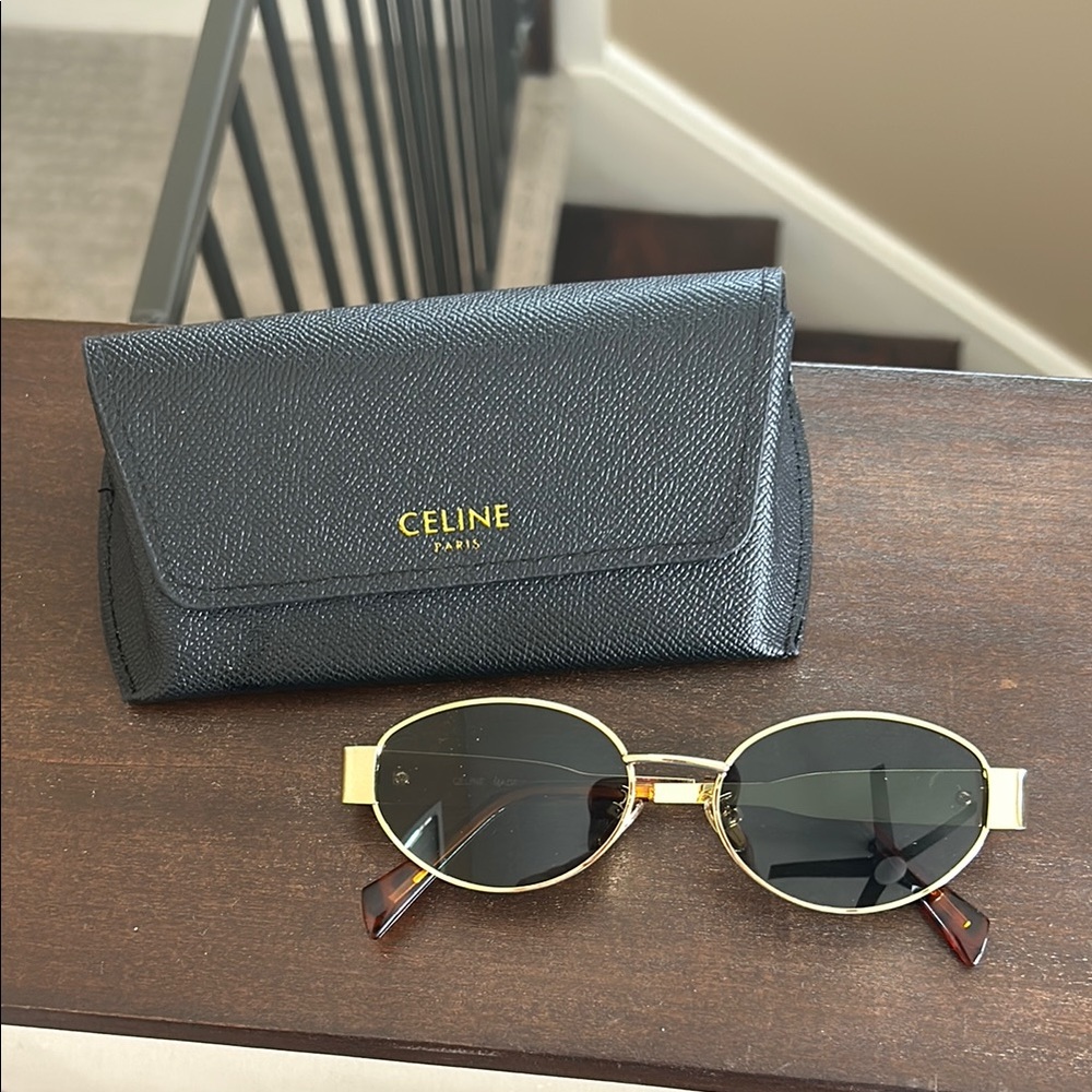 Celine Gold and Black Sunglasses